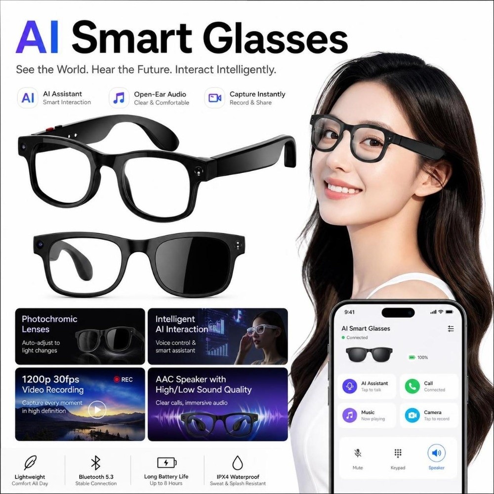 Smart Glasses Lens - Gafas Inteligentes 2 en 1 con