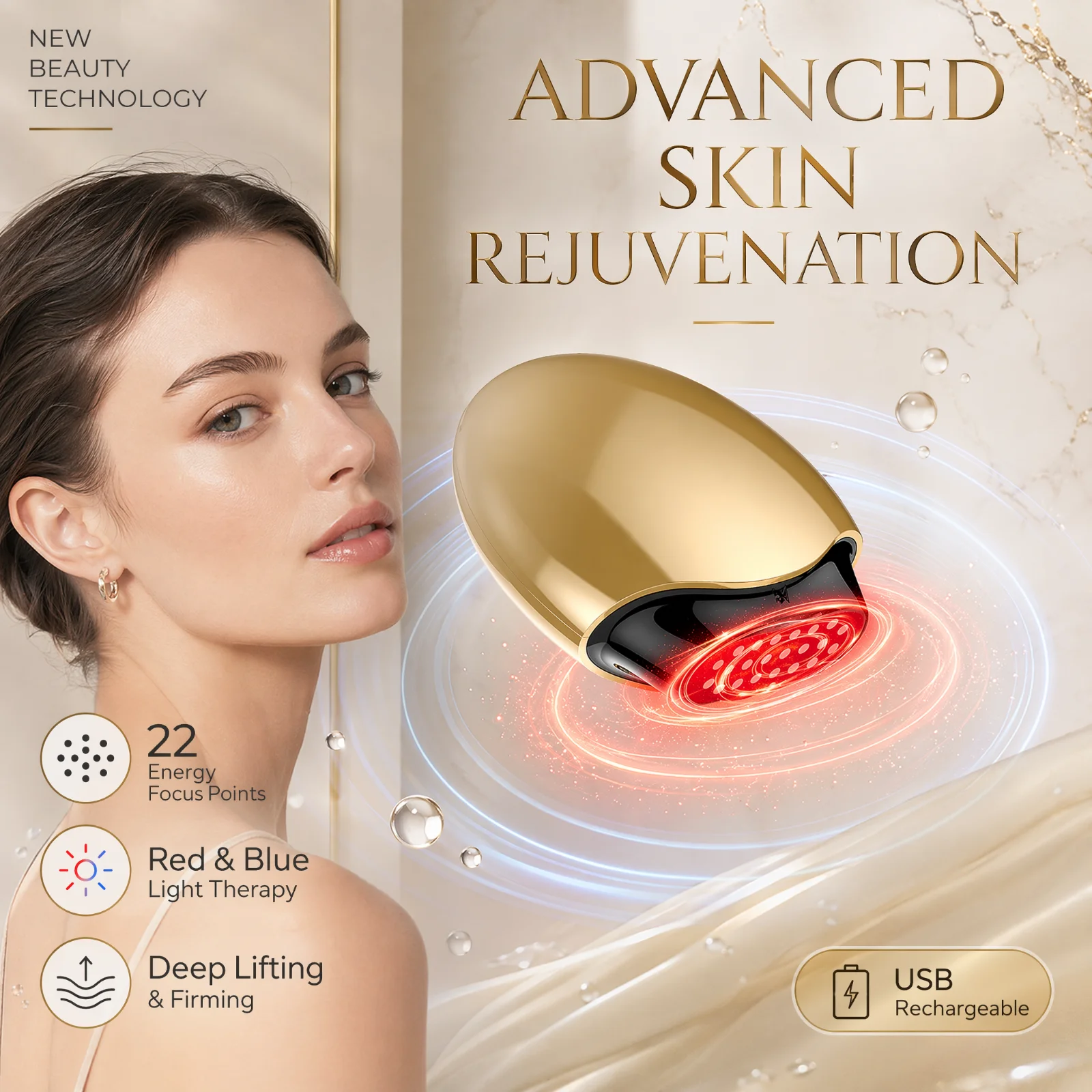 Galvanic Skin Sensor - Dispositivo de Belleza con Colágeno, Masajeador