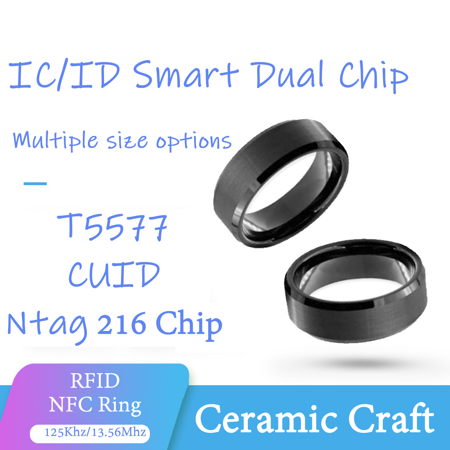 Smart Ring Nfc Pay - CUID T5577 anillo clon de doble