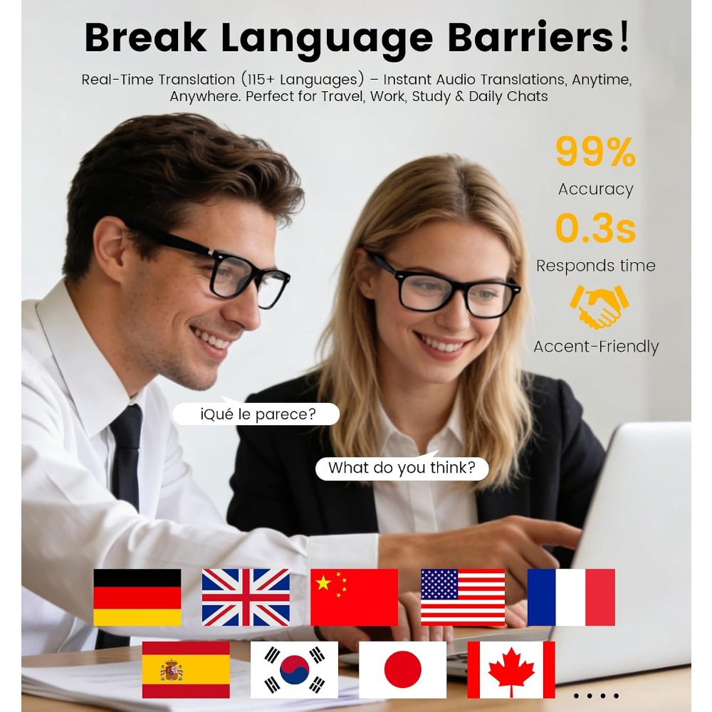 Gafas Inteligentes con Traducc - Smart Glasses Lens reseña y precio